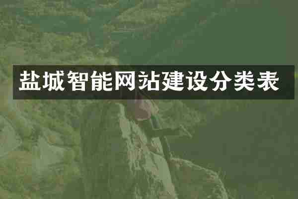 盐城智能网站建设分类表