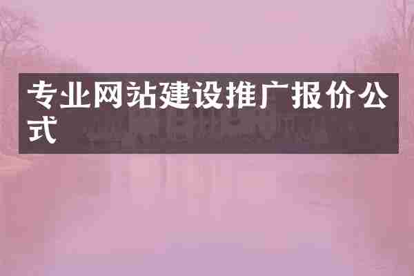 专业网站建设推广报价公式