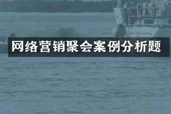网络营销聚会案例分析题