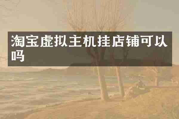 淘宝虚拟主机挂店铺可以吗