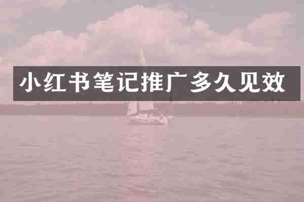 小红书笔记推广多久见效