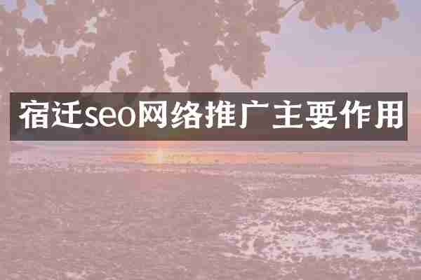 宿迁seo网络推广主要作用