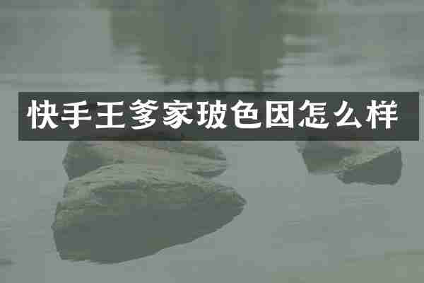 快手王爹家玻色因怎么样