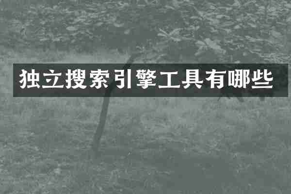 独立搜索引擎工具有哪些