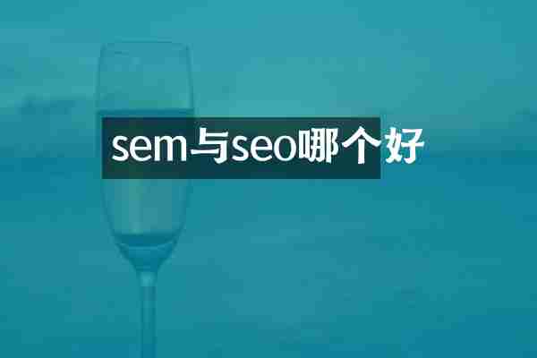 sem与seo哪个好