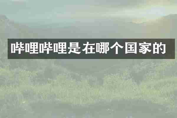 哔哩哔哩是在哪个国家的