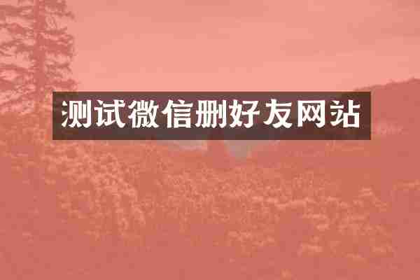 测试微信删好友网站