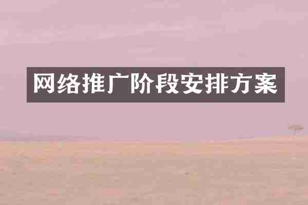 网络推广阶段安排方案