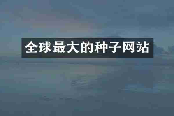 全球最大的种子网站