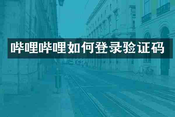 哔哩哔哩如何登录验证码