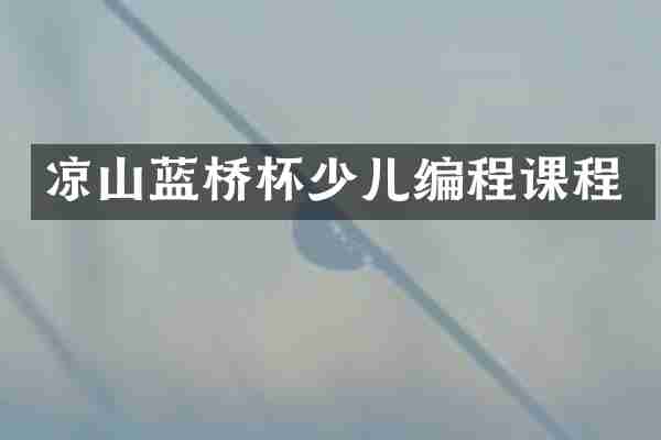 凉山蓝桥杯少儿编程课程