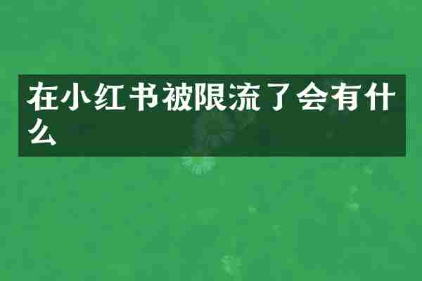 在小红书被限流了会有什么