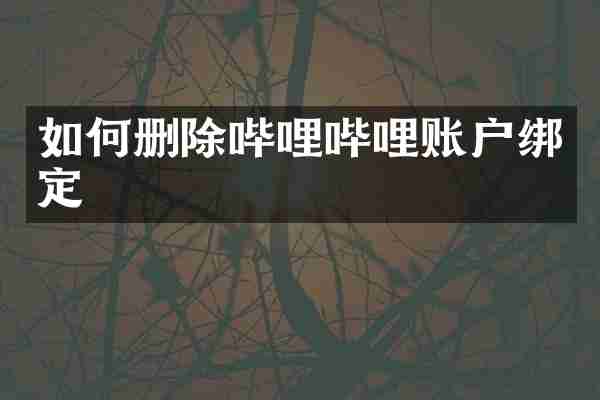 如何删除哔哩哔哩账户绑定