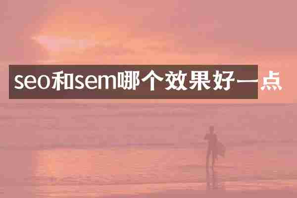 seo和sem哪个效果好一点