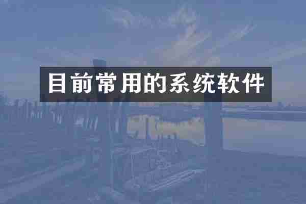目前常用的系统软件