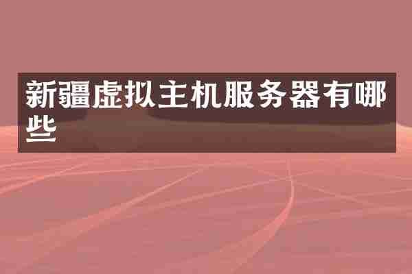 新疆虚拟主机服务器有哪些