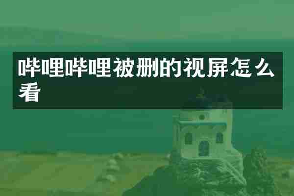 哔哩哔哩被删的视屏怎么看