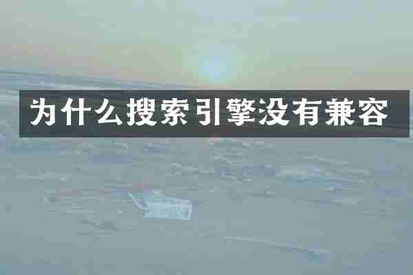 为什么搜索引擎没有兼容