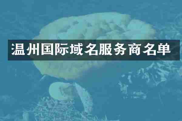 温州国际域名服务商名单