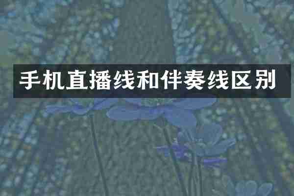 手机直播线和伴奏线区别