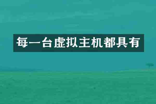 每一台虚拟主机都具有