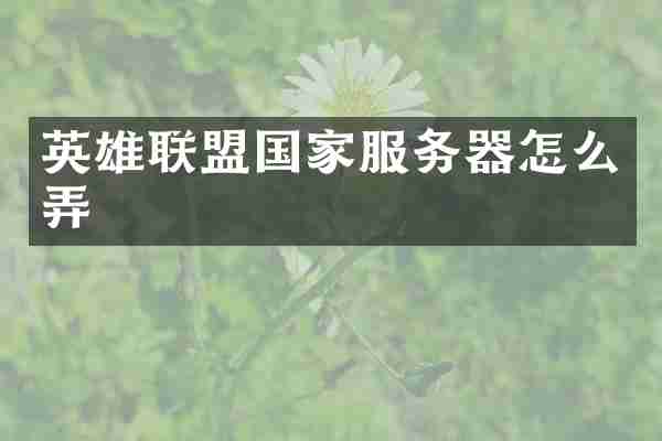 英雄联盟国家服务器怎么弄