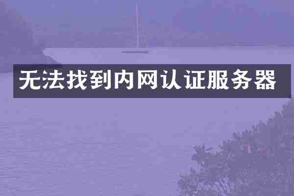 无法找到内网认证服务器