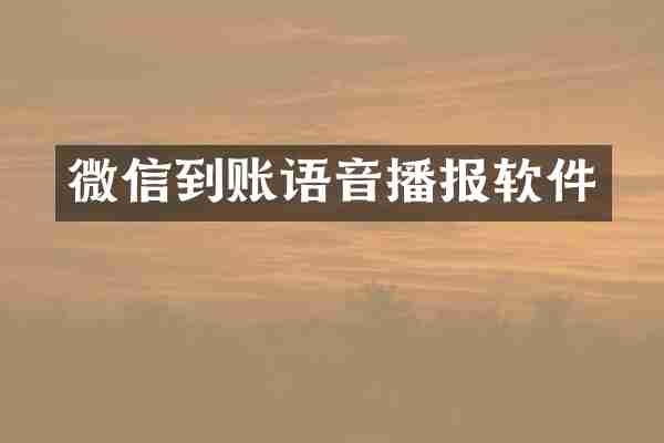 微信到账语音播报软件
