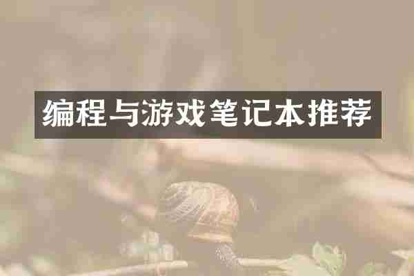 编程与游戏笔记本推荐