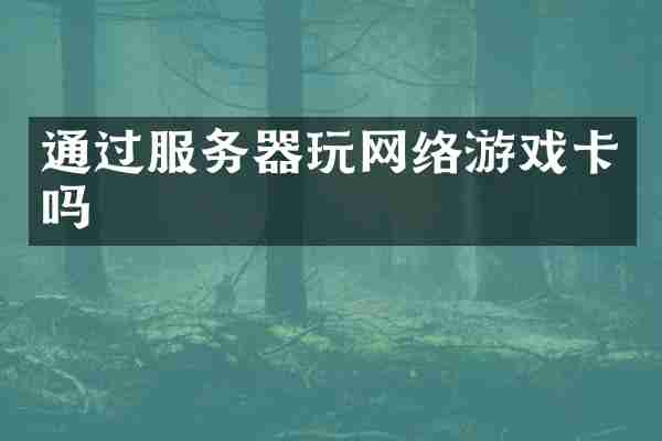 通过服务器玩网络游戏卡吗