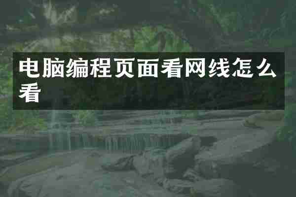 电脑编程页面看网线怎么看