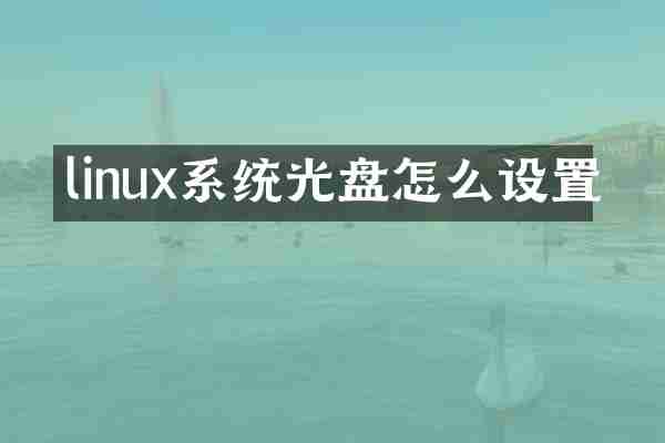 linux系统光盘怎么设置