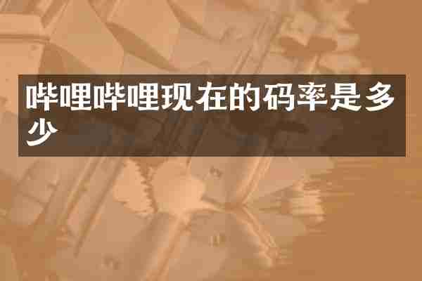 哔哩哔哩现在的码率是多少
