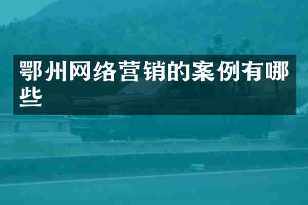 鄂州网络营销的案例有哪些