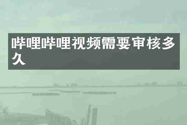 哔哩哔哩视频需要审核多久
