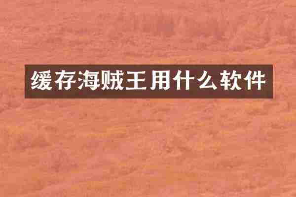 缓存海贼王用什么软件