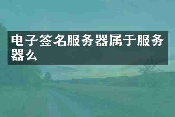 电子签名服务器属于服务器么