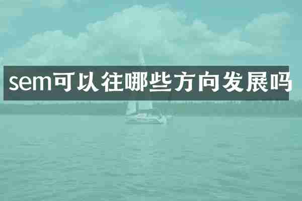 sem可以往哪些方向发展吗