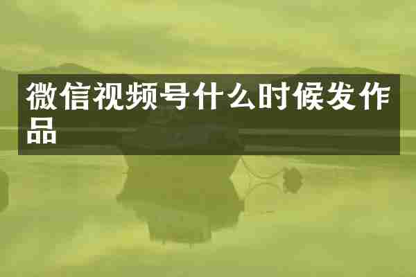 微信视频号什么时候发作品