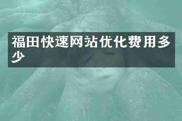 福田快速网站优化费用多少