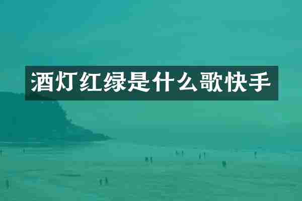 酒灯红绿是什么歌快手