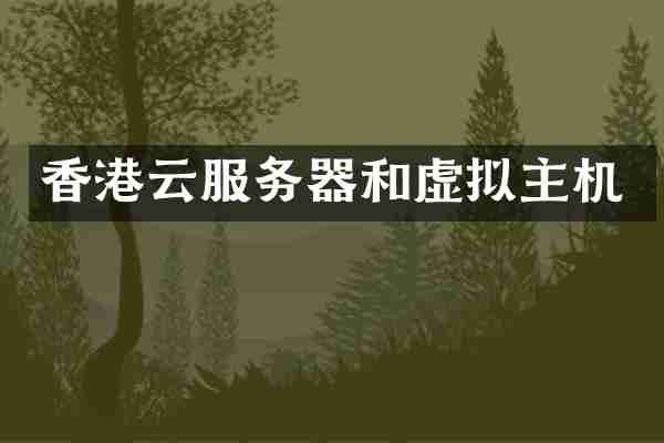 香港云服务器和虚拟主机