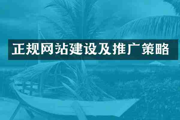 正规网站建设及推广策略