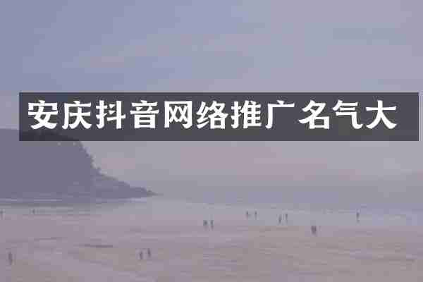 安庆抖音网络推广名气大
