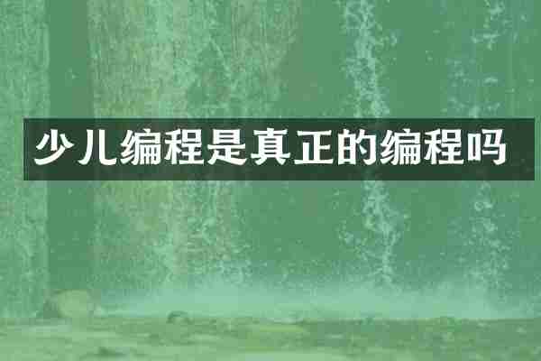 少儿编程是真正的编程吗