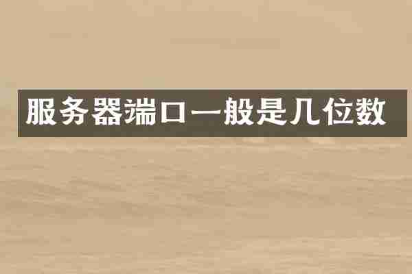 服务器端口一般是几位数