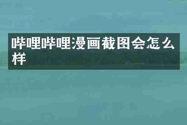 哔哩哔哩漫画截图会怎么样