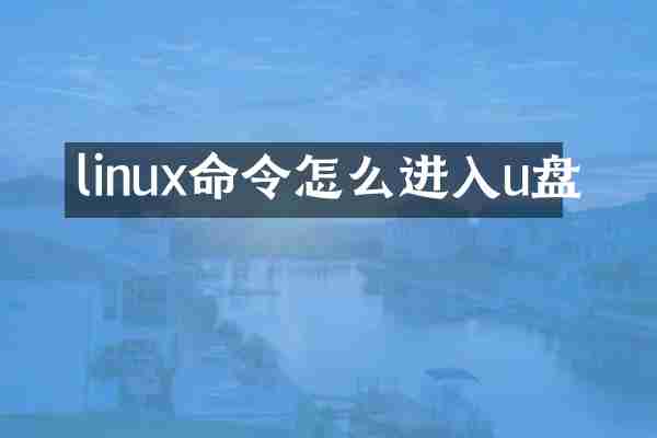 linux命令怎么进入u盘
