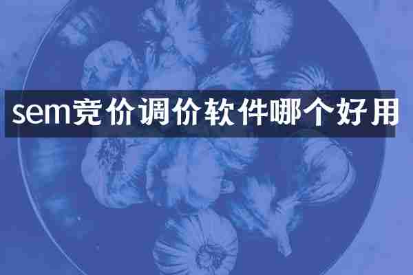 sem竞价调价软件哪个好用
