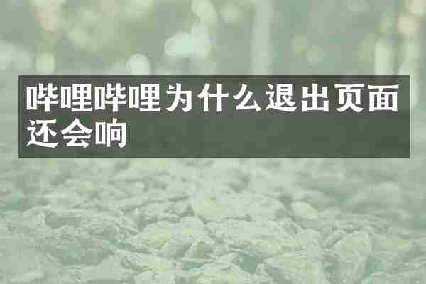 哔哩哔哩为什么退出页面还会响